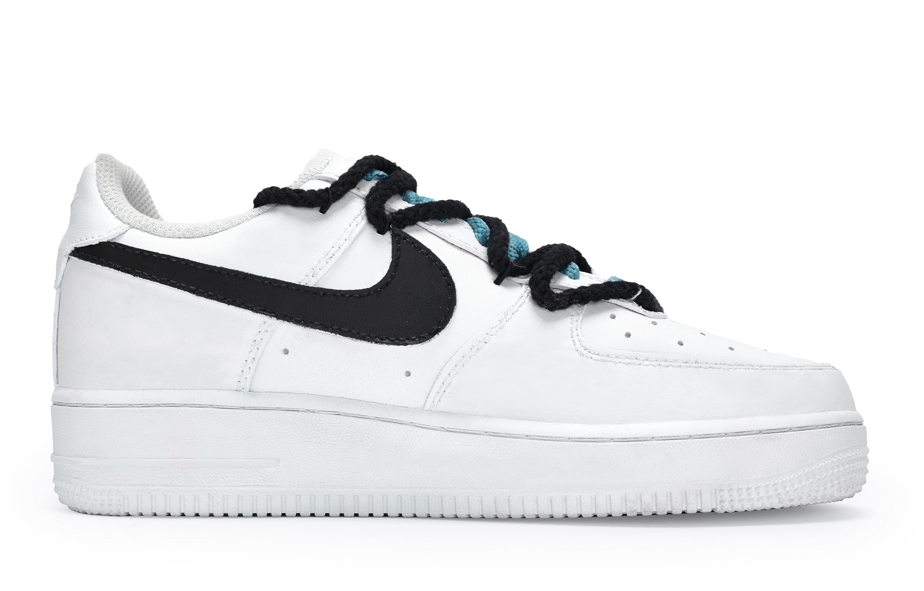 

Кроссовки для скейтбординга Air Force 1 женские, низкие, черный/голубой Nike