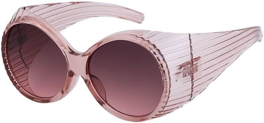 

Большие круглые солнцезащитные очки в стиле стимпанк для женщин, ретро-очки с обтекаемой формой, модные солнцезащитные очки в панк-стиле с крупной оправой TYUVIVO, C8 Brown Pink