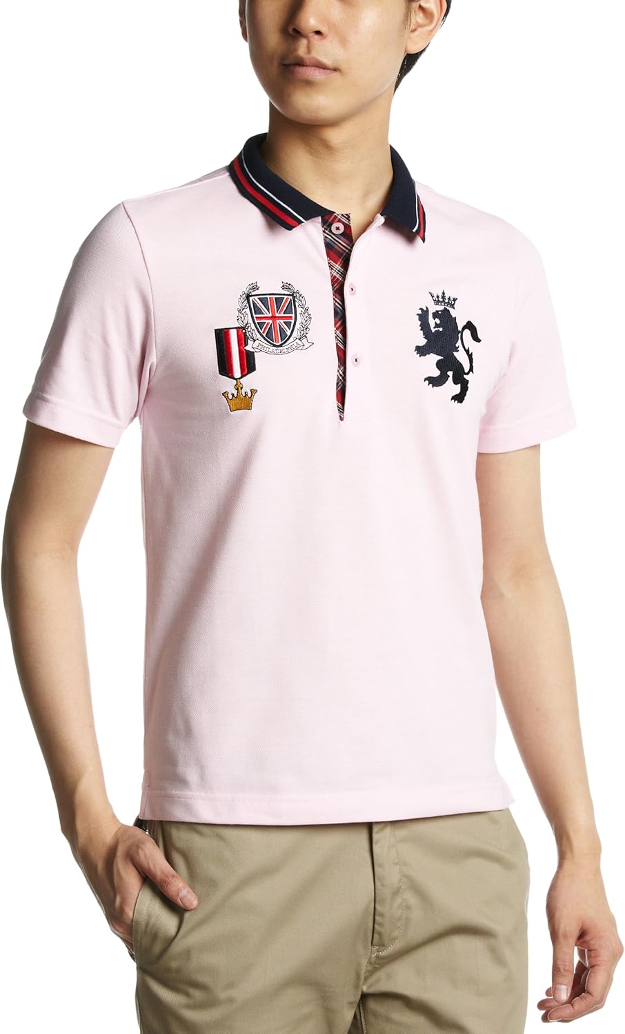 

Поло PINK PONC с воротником и нашивкой Pincponc, розовый