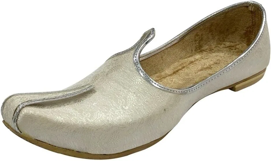 Лоферы мужские белые, традиционные этнические туфли Shoe Bazar