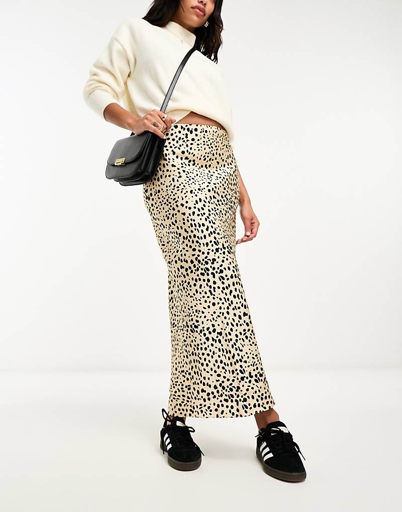 

ASOS DESIGN – Атласная юбка миди с леопардовым принтом Bias
