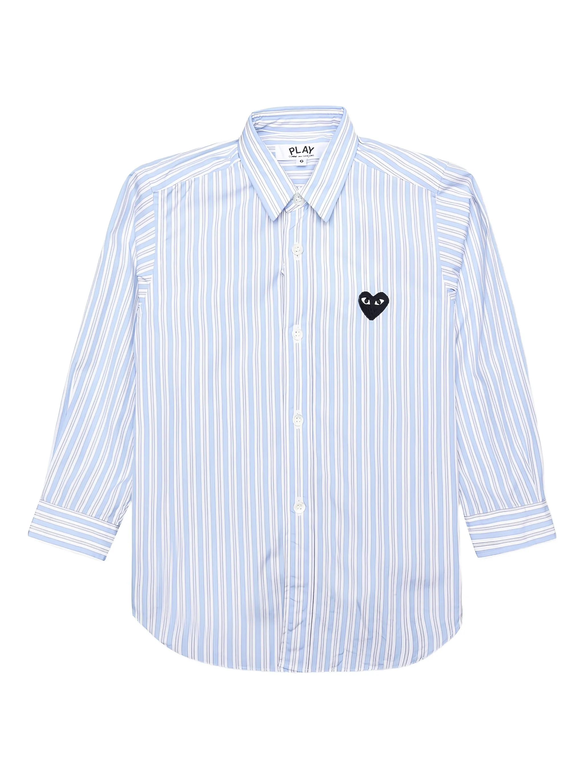 

Полосатая рубашка с логотипом Comme Des Garçons Play Kids, синий