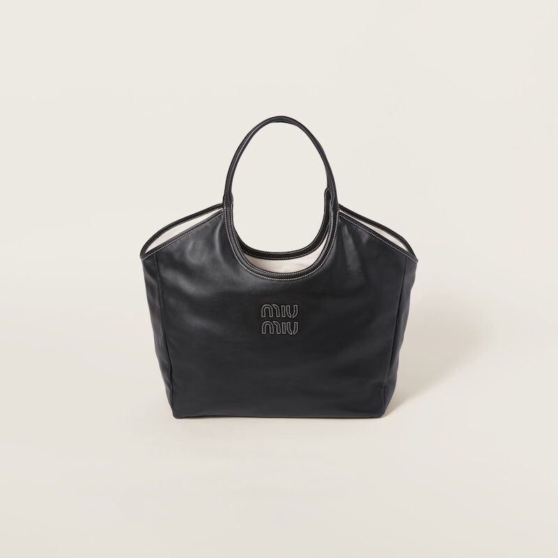 

Кожаная сумка Ivy Miu Miu, черный