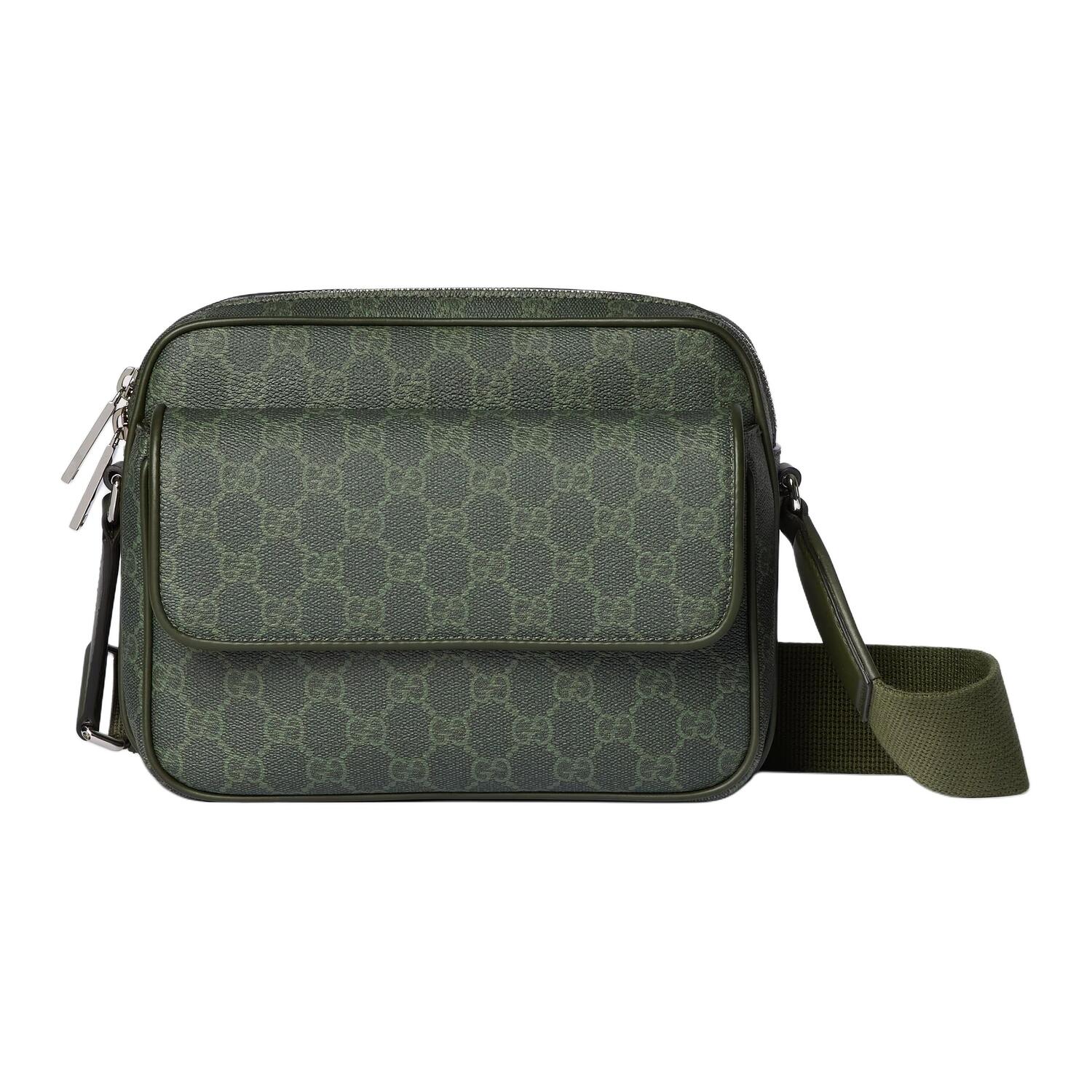 

GUCCI Маленькая кожаная сумка через плечо GG Monogram унисекс зелёная