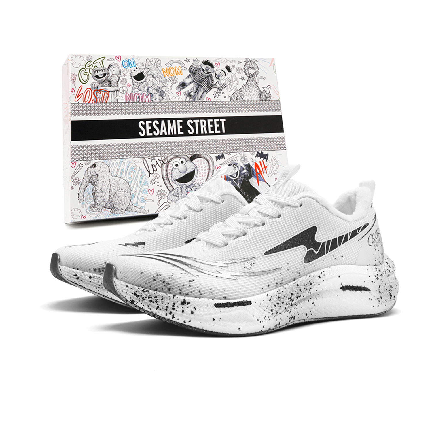 

Низкие кроссовки унисекс SESAME STREET, серебряный белый[Fleece-Lined]