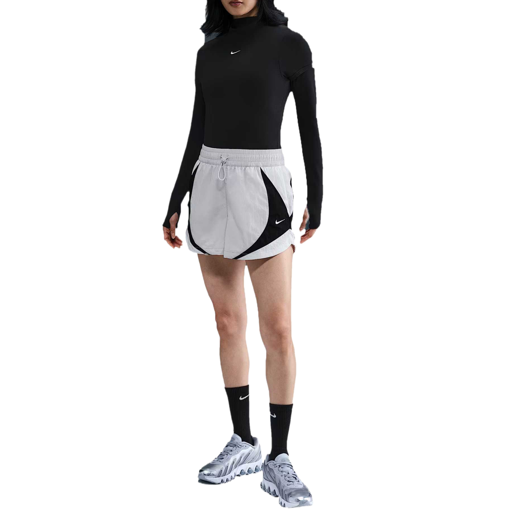 Шорты Swoosh Sports женские Nike, белый/черный — фото 2