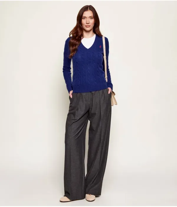 Шерстяной свитер Кимберли slim fit Polo Ralph Lauren, васильковый — фото 2