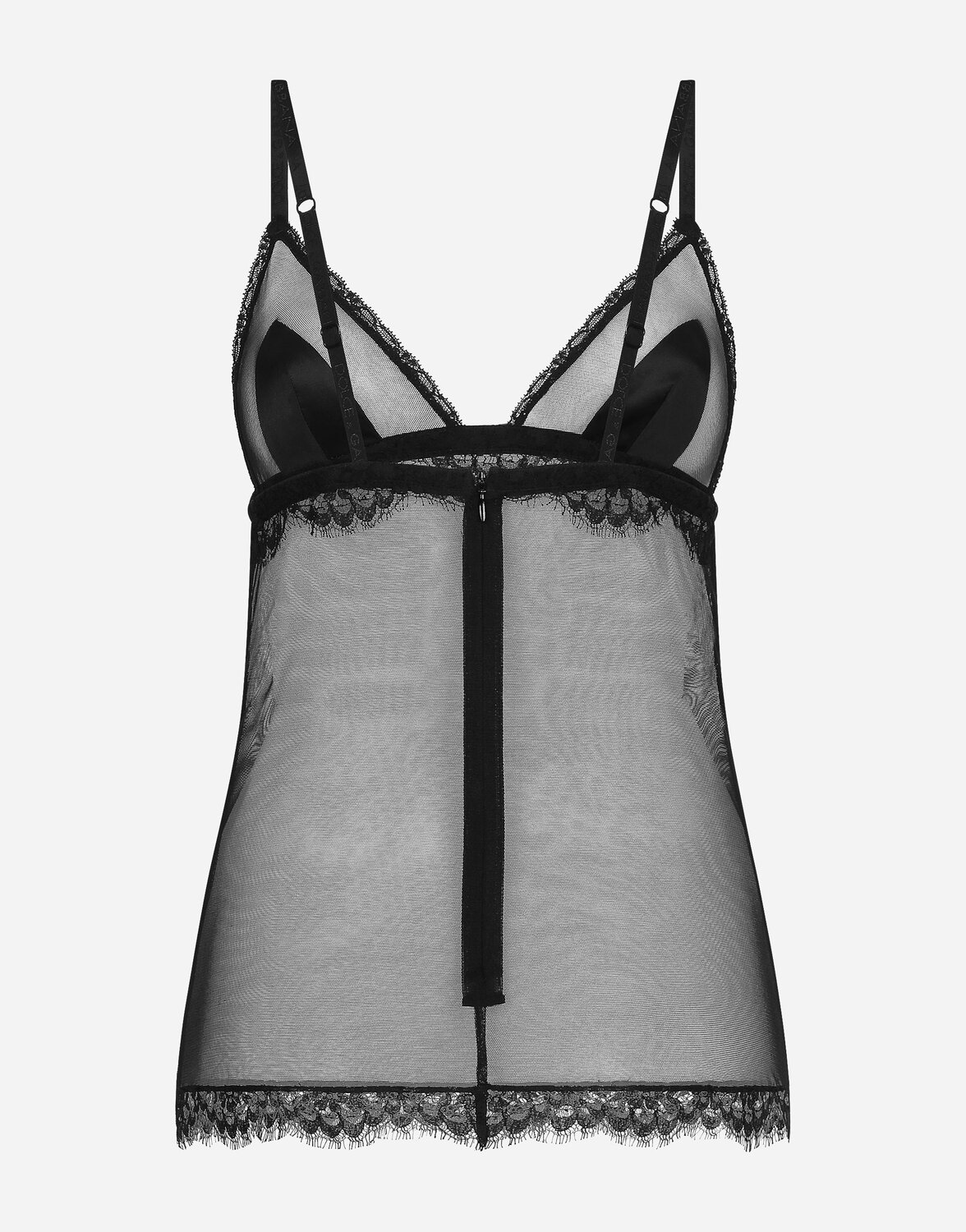 Кружевная и тюлевая майка Dolce & Gabbana, черный — фото 2