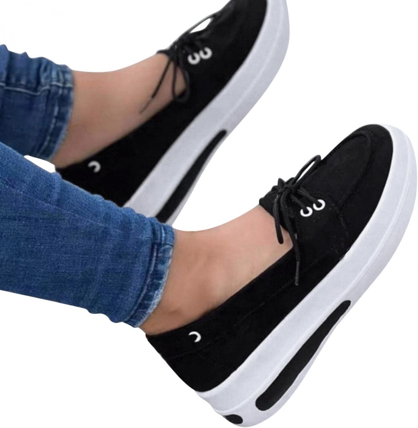 

Женские кроссовки Hbeylia с поддержкой свода стопы, удобные, повседневные, с массивной подошвой, высокими каблуками, без шнурков, лоферы, низкие прогулочные туфли, осенние свадебные и сандалии для женщин, черный