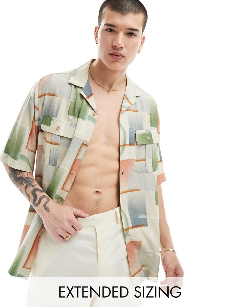 

Свободная рубашка с винтажным омбре ASOS DESIGN