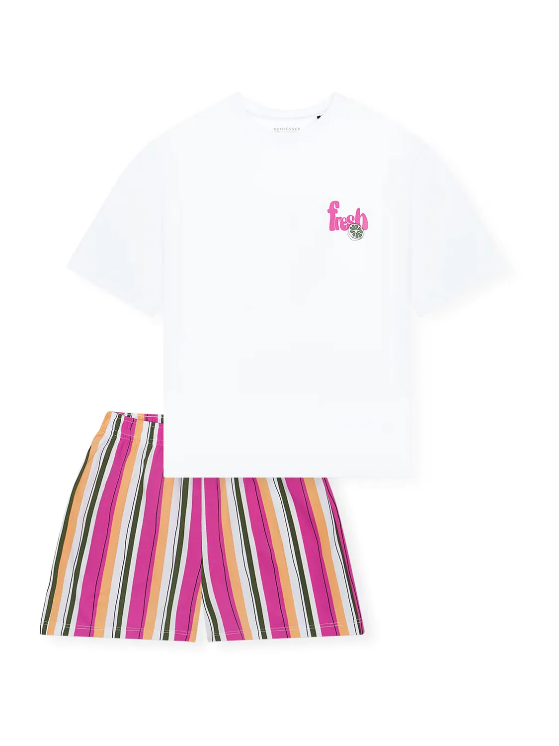 Пижама, подростковая ночная одежда. Schiesser, Pink/White