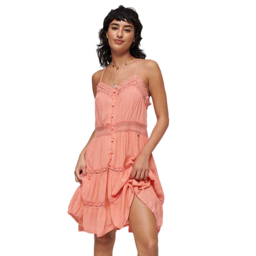 

Короткое платье Superdry Alana Cami, розовый