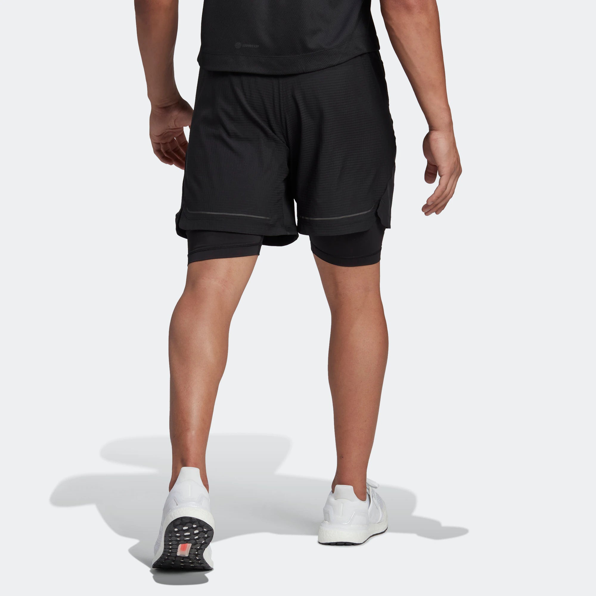 Шорты Men's adidas Hiit Spin Sho 2 In 1 Leggings Elastic Waistband Sports Shorts Black HR3772 — фото 3