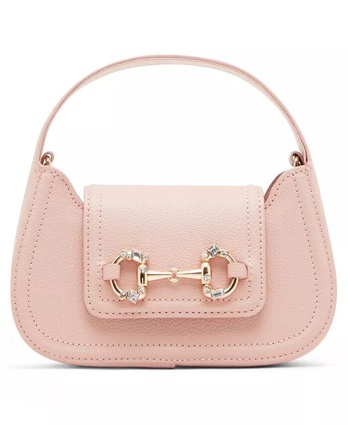 

Маленькая сумка через плечо с верхней ручкой Crystal Horsebit Anne Klein, розовый