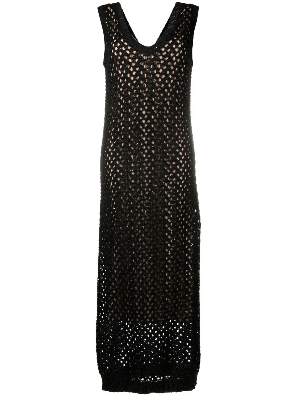 

Платье макси рыхлой вязки Brunello Cucinelli, черный