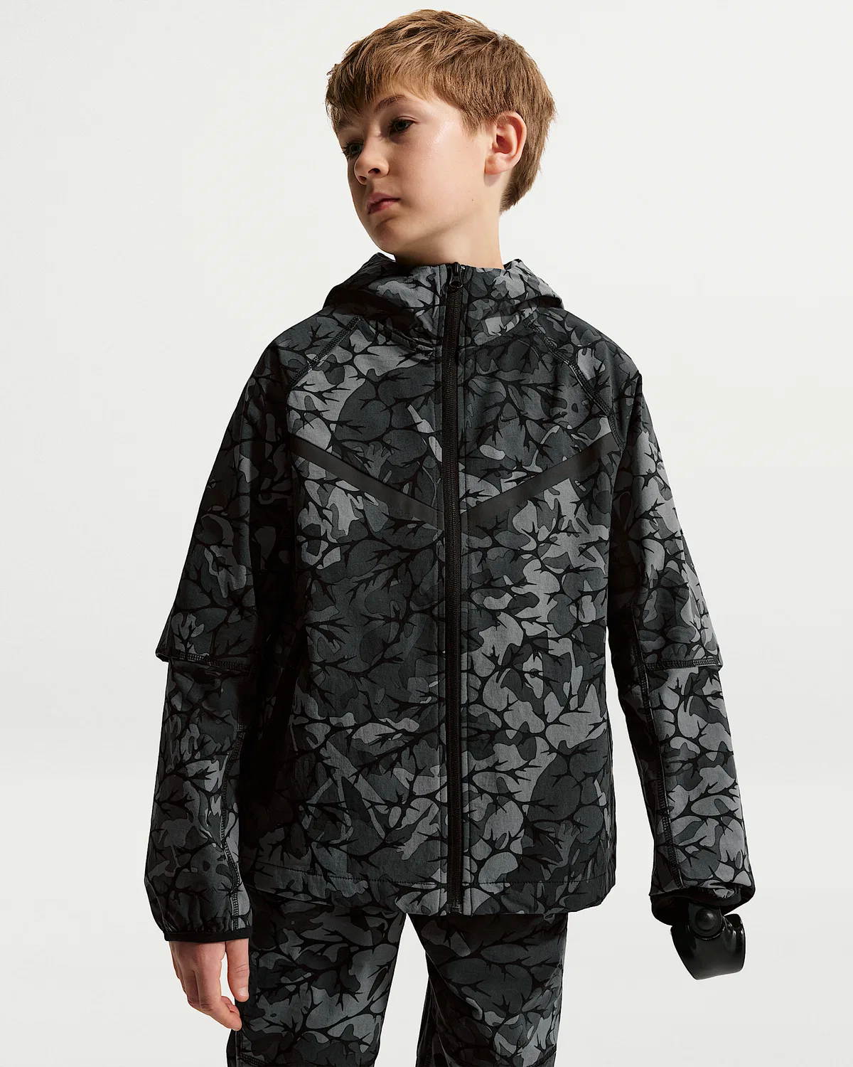 Детская куртка на молнии Nike Sportswear Tech Woven, Black/Black