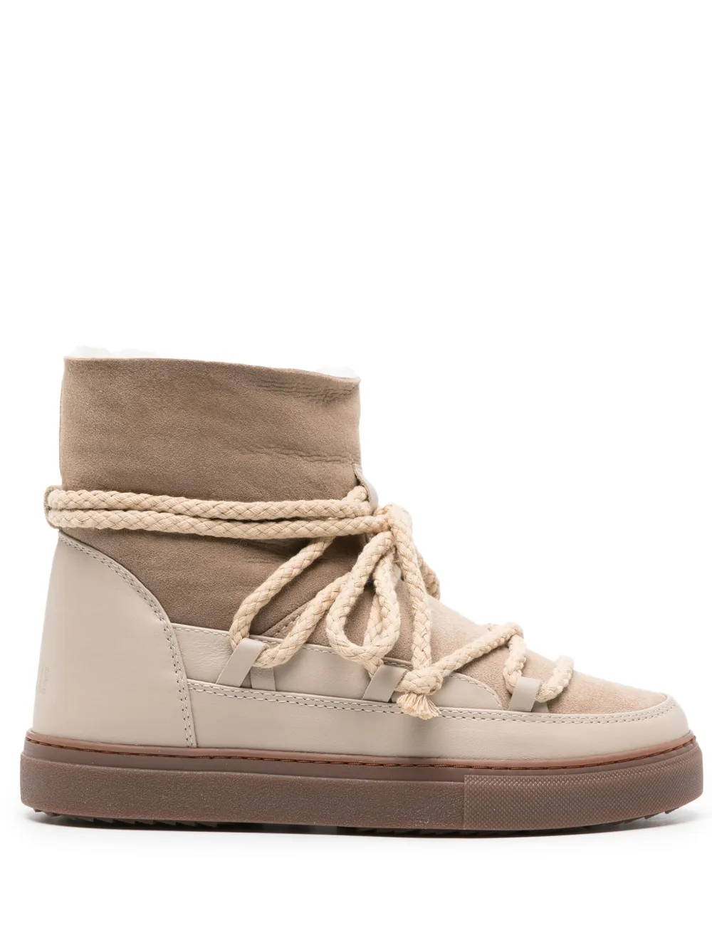 Женские ботинки Inuikii Classic Sneaker кожаные на шнуровке, бежевый