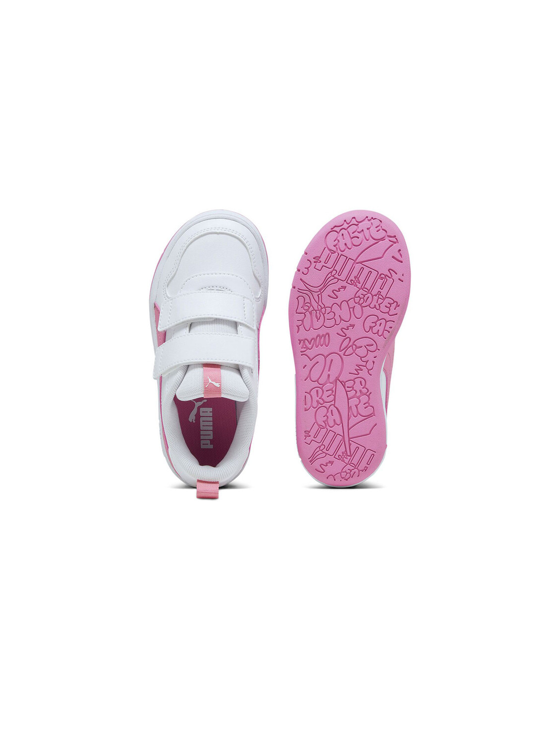 Детские кроссовки Puma Multiflex, белый/розовый — фото 4