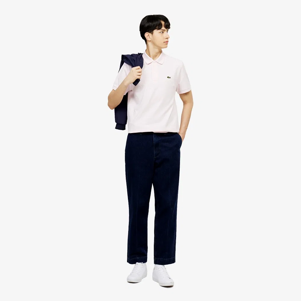 Мужская поло-рубашка Lacoste French Regular Fit, базовая, светло-розовый — фото 4