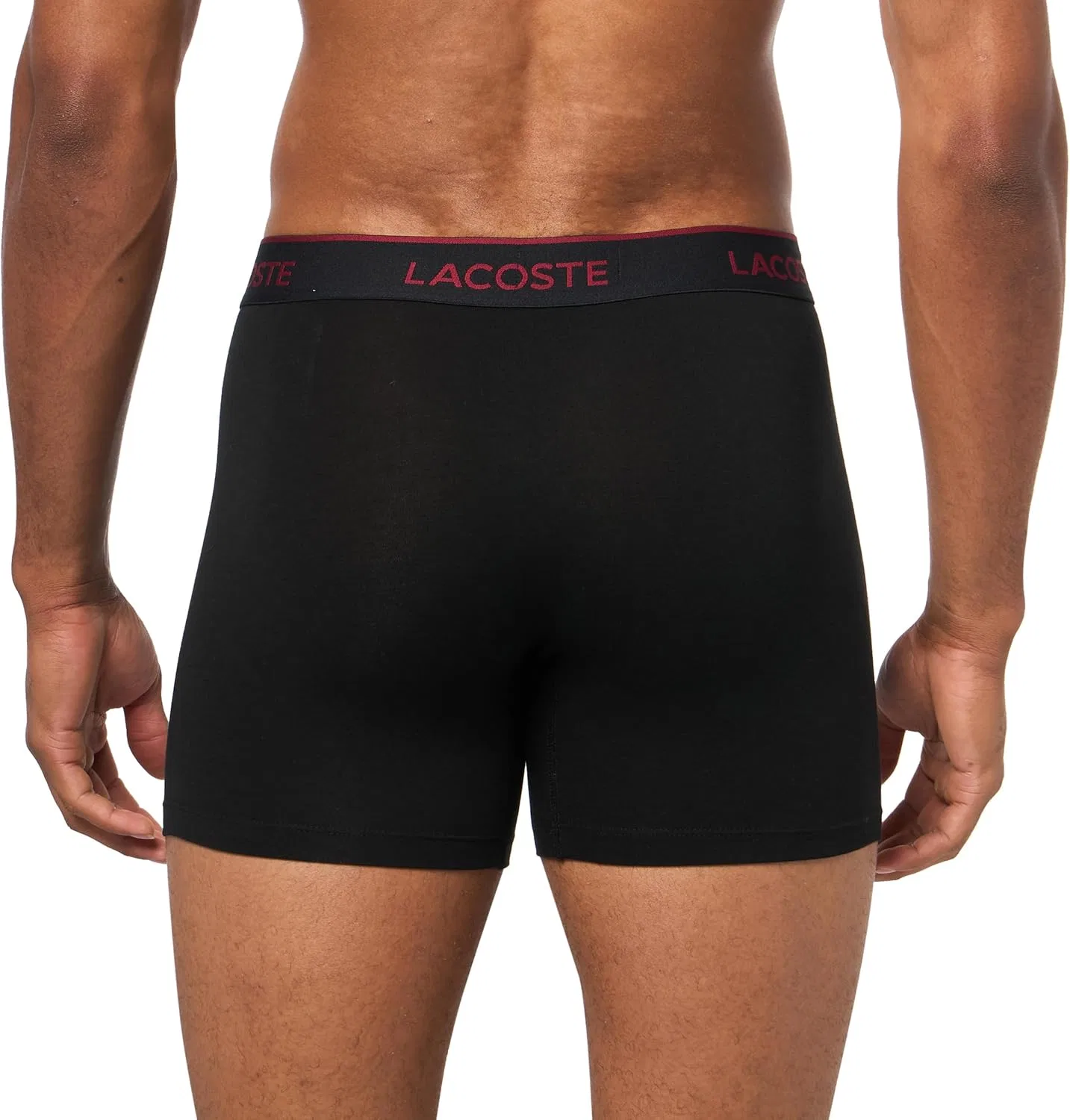 Боксеры 3 шт Lacoste, черный/бордовый/синий — фото 3