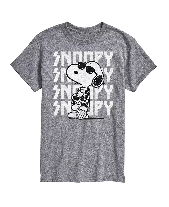 

Футболка мужская с коротким рукавом Hybrid Apparel Snoopy Rock Name Repeat AIRWAVES, серебряный