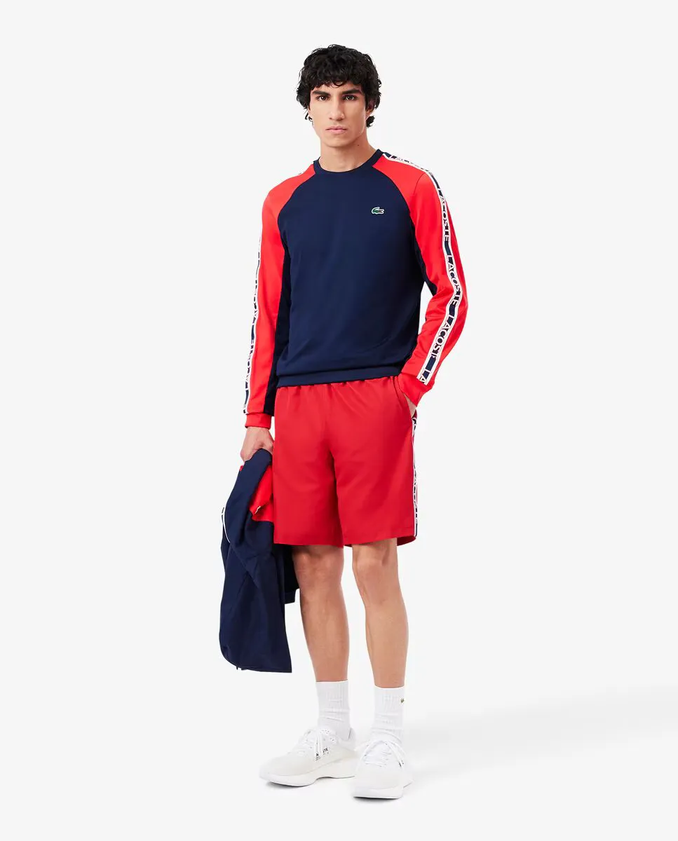 

Мужские полосатые шорты со спортивным логотипом красного цвета Lacoste, красный