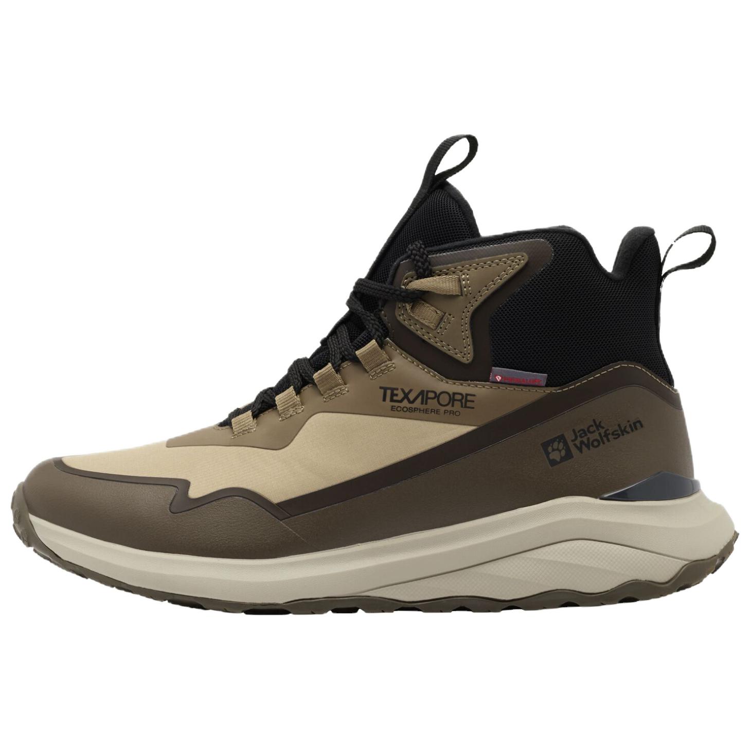 JACK WOLFSKIN Нескользящие износостойкие кроссовки средней высоты для активного отдыха, мужские коричневые