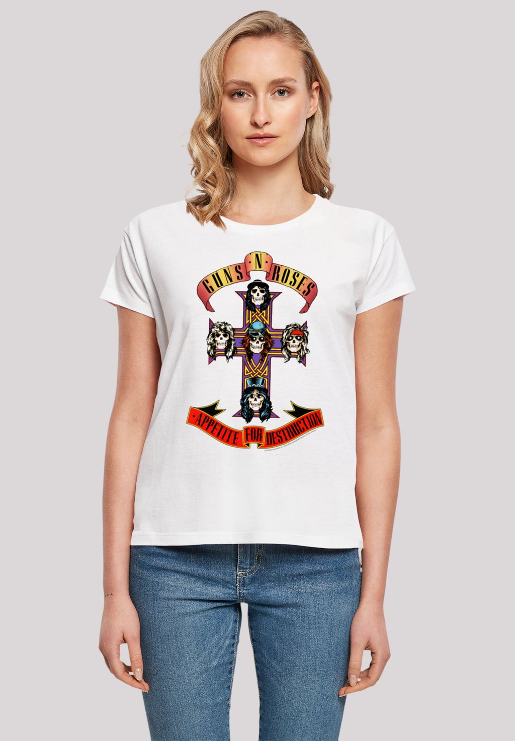 

Футболка с принтом GUNS N ROSES APPETITE FOR DESTRUCTION F4NT4STIC, белый