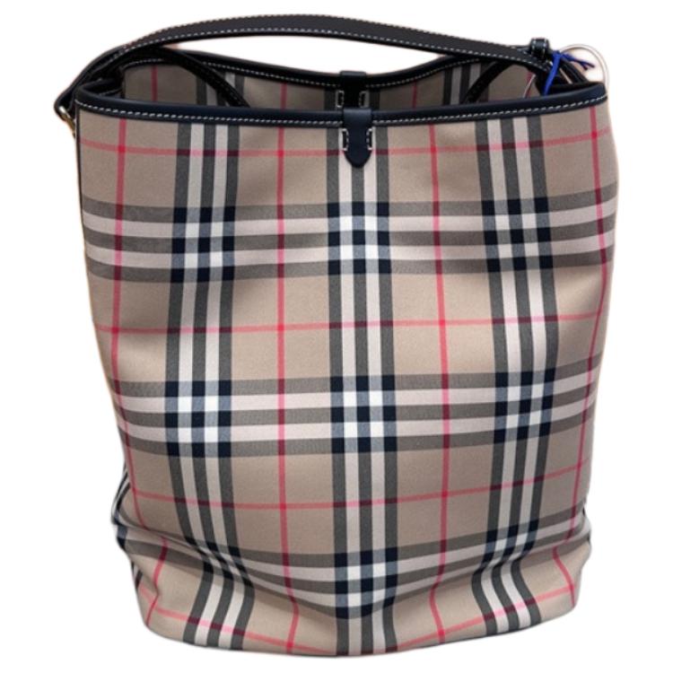Женская сумка-ведро Burberry среднего размера, бежевая — фото 2