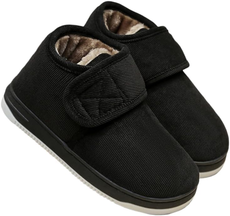 

Зимние мужские ботинки Hhhchpm с меховой подкладкой, теплые укороченные ботинки до щиколотки, подходящие для дома и улицы, с противоскользящей подошвой, удобные короткие ботинки, черный