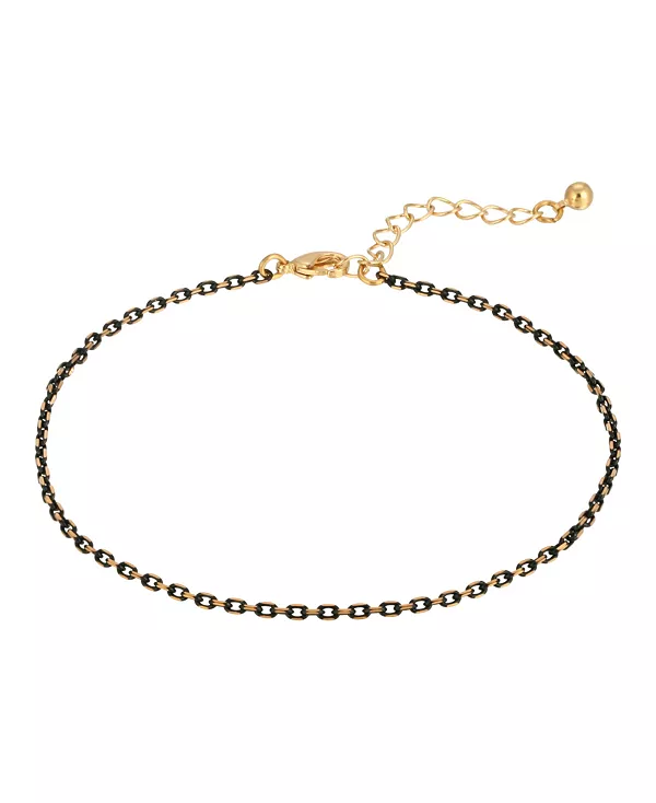 

Женский золотой браслет-цепочка черного цвета 2028, black