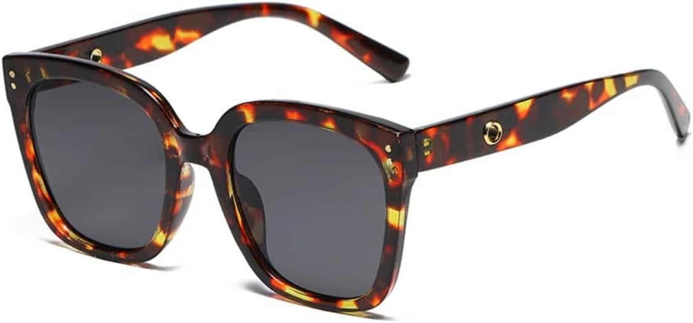 

Классические винтажные квадратные солнцезащитные очки в увеличенной оправе для женщин, роскошные мужские солнцезащитные очки для активного отдыха и спорта, защита от УФ-излучения UV400 TVTBBVV, Leopard Gray