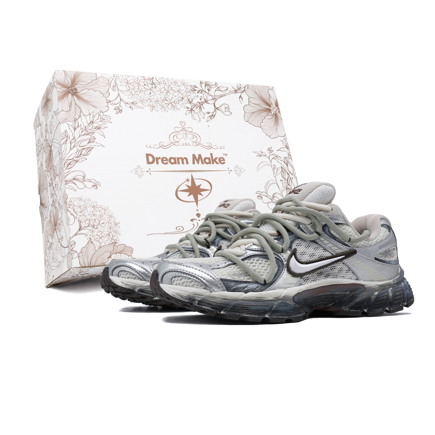Nike Женские кроссовки V5 RNR низкие белые серые серебристые 2, цвет Gray Silver 2 — фото 2