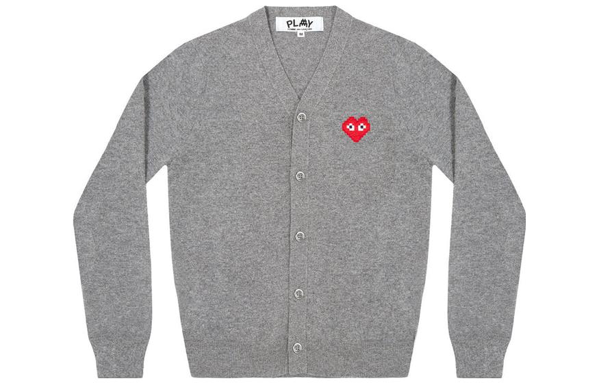 Кардиган COMME des GARCONS PLAY x Invader Cardigan 'Grey' AZ-N084-051-2, серый — фото 2