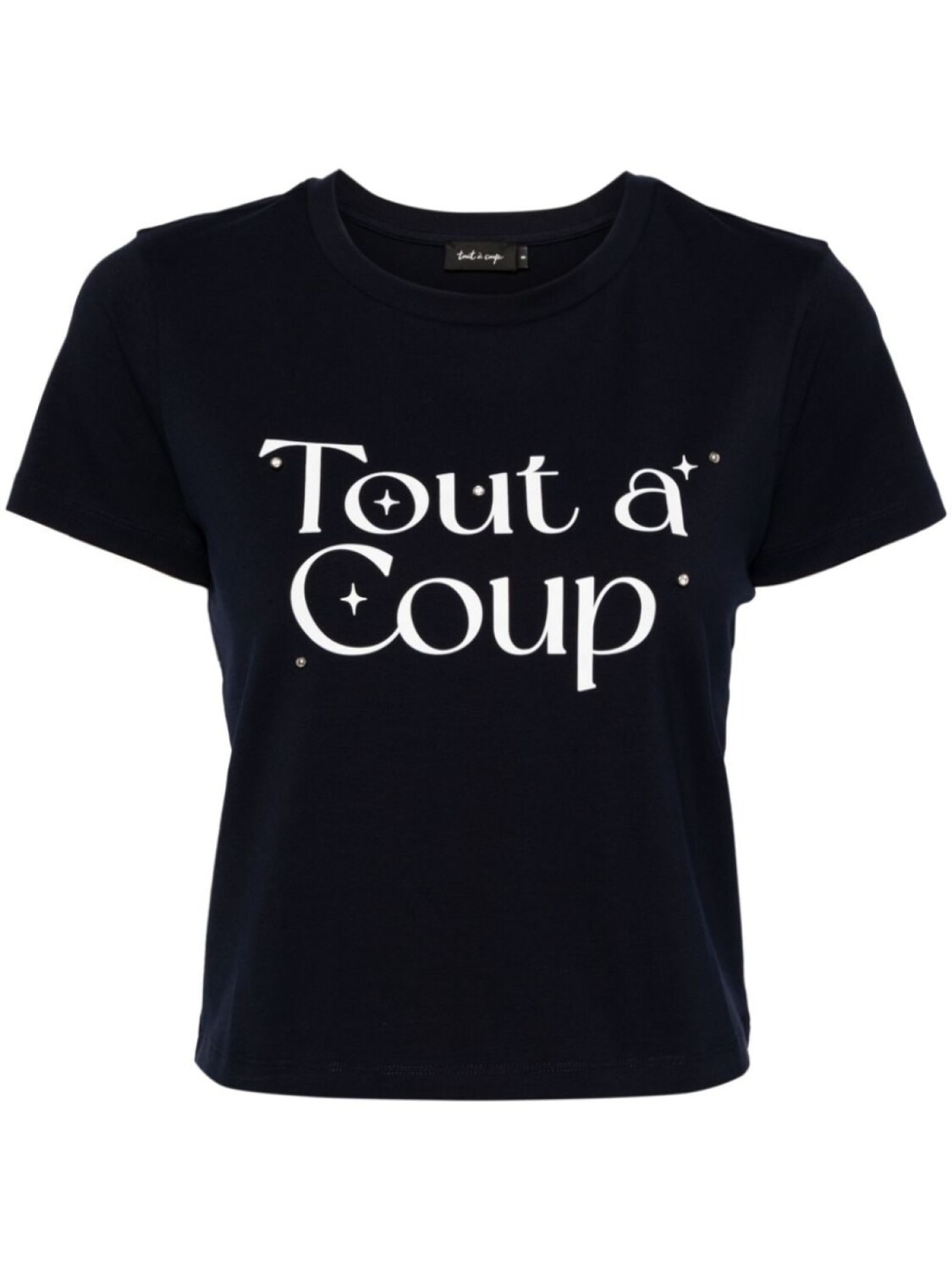 

Tout a coup укороченная футболка с логотипом, синий