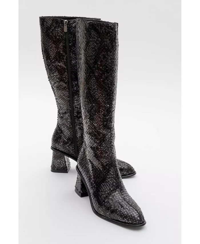 Элли Паттерн Блок Хил сапоги (Женские) Prologue Shoes, черный