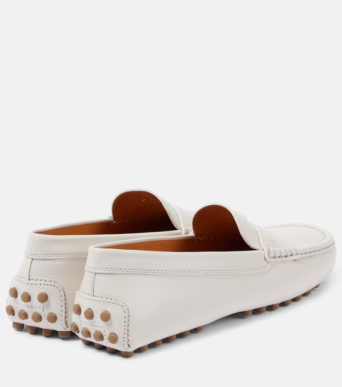 Кожаные туфли для вождения Gommino Tod's, Bianco Calce — фото 2