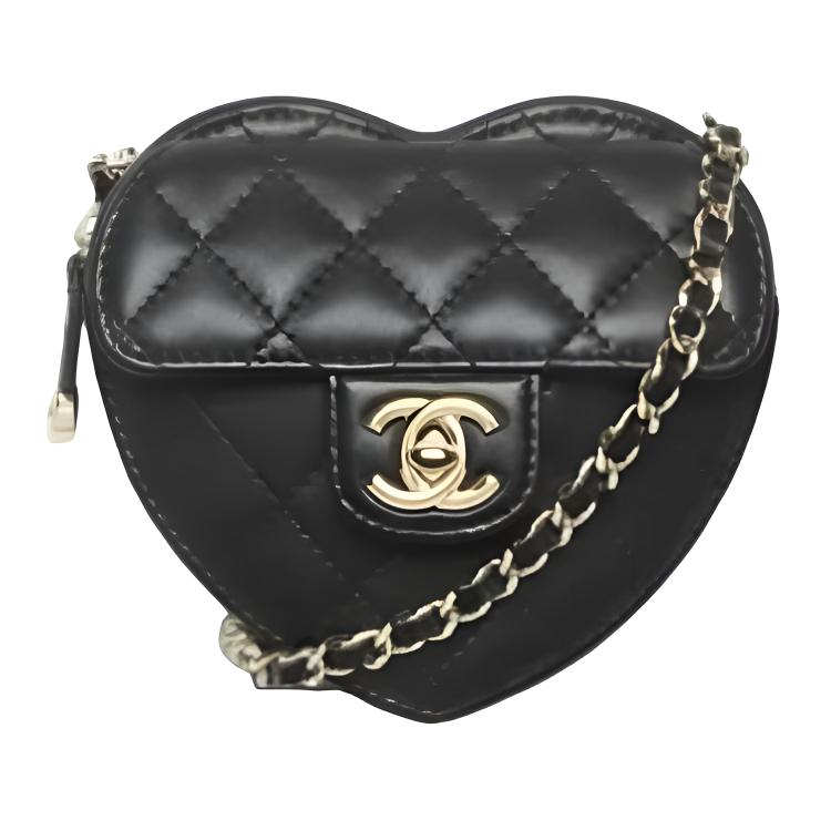 

CHANEL Женская мини-сумка через плечо из овчины черная