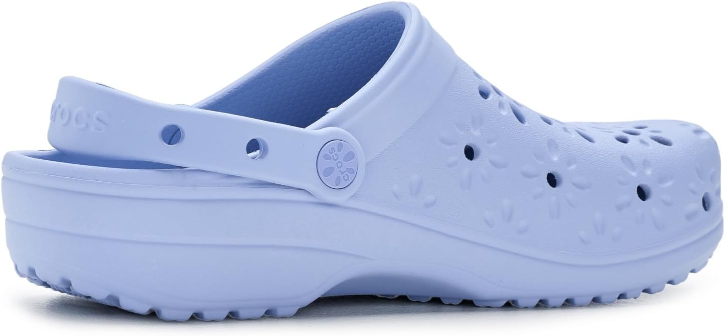 Унисекс сабо Crocs Classic с цветочным принтом, синий — фото 3