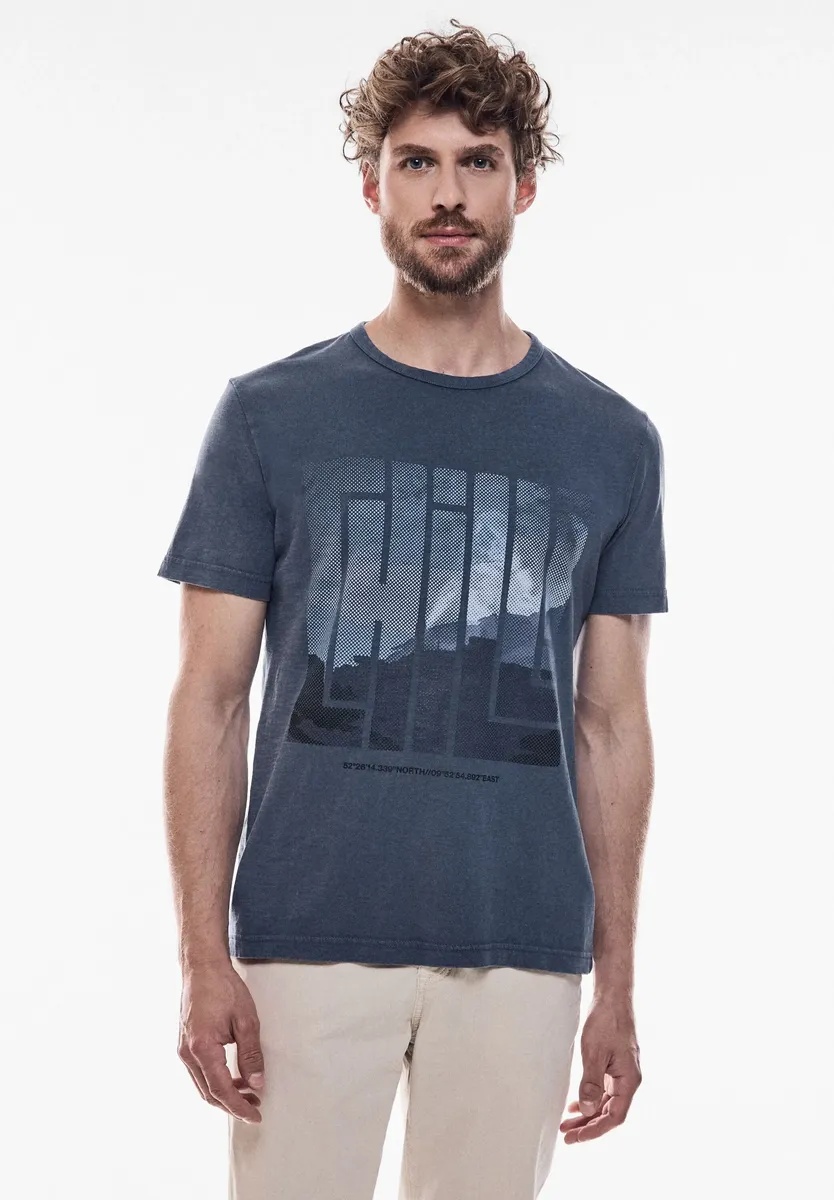 

Футболка STREET ONE MEN из пряжи Slub, синий