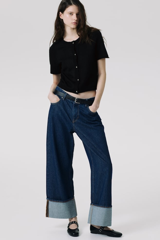 

Кардиган тонкой вязки с короткими рукавами H&M, черный