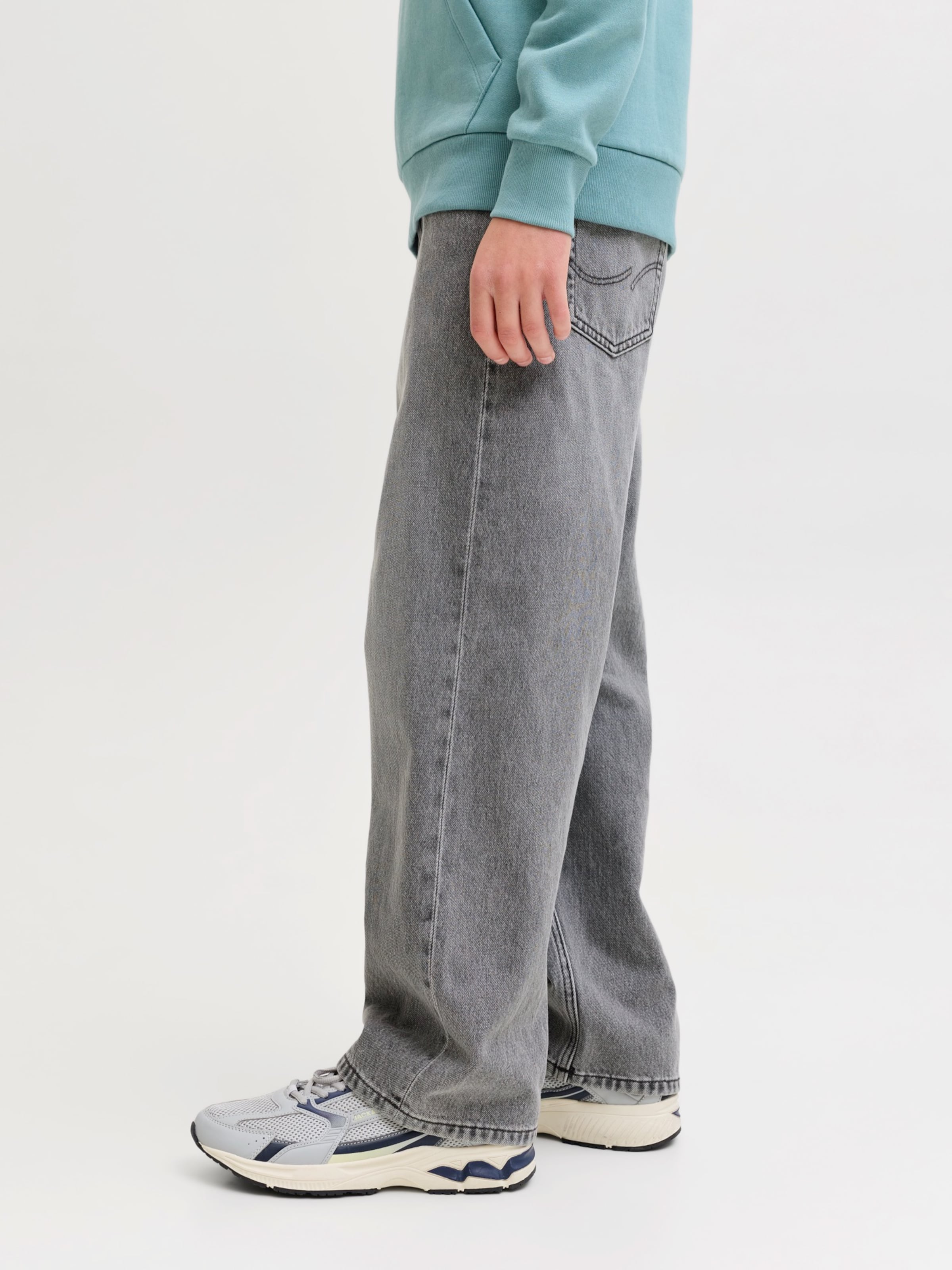 Jack & Jones Junior Багги джинсы 'JJIALEX JJORIGINAL' в сером дениме — фото 4