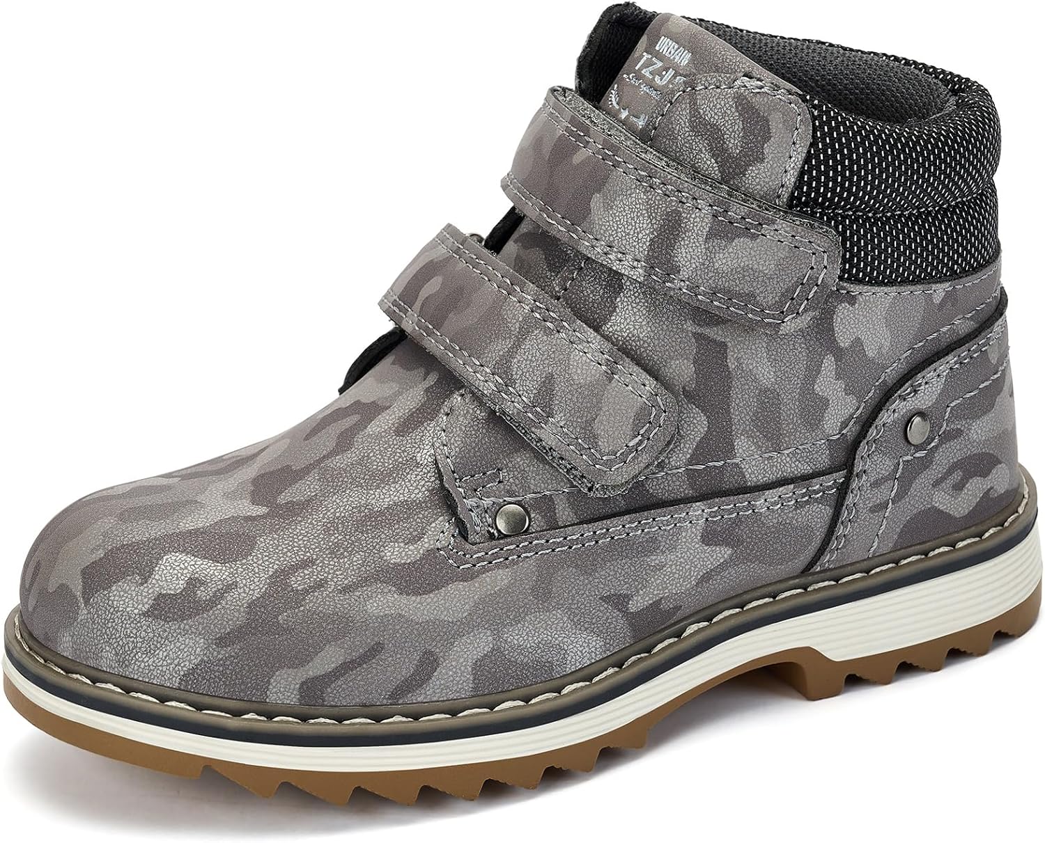 

Детские походные ботинки TZJS, рабочие ботинки для мальчиков и девочек, водонепроницаемые уличные ботинки на липучке, Braun/Camouflage