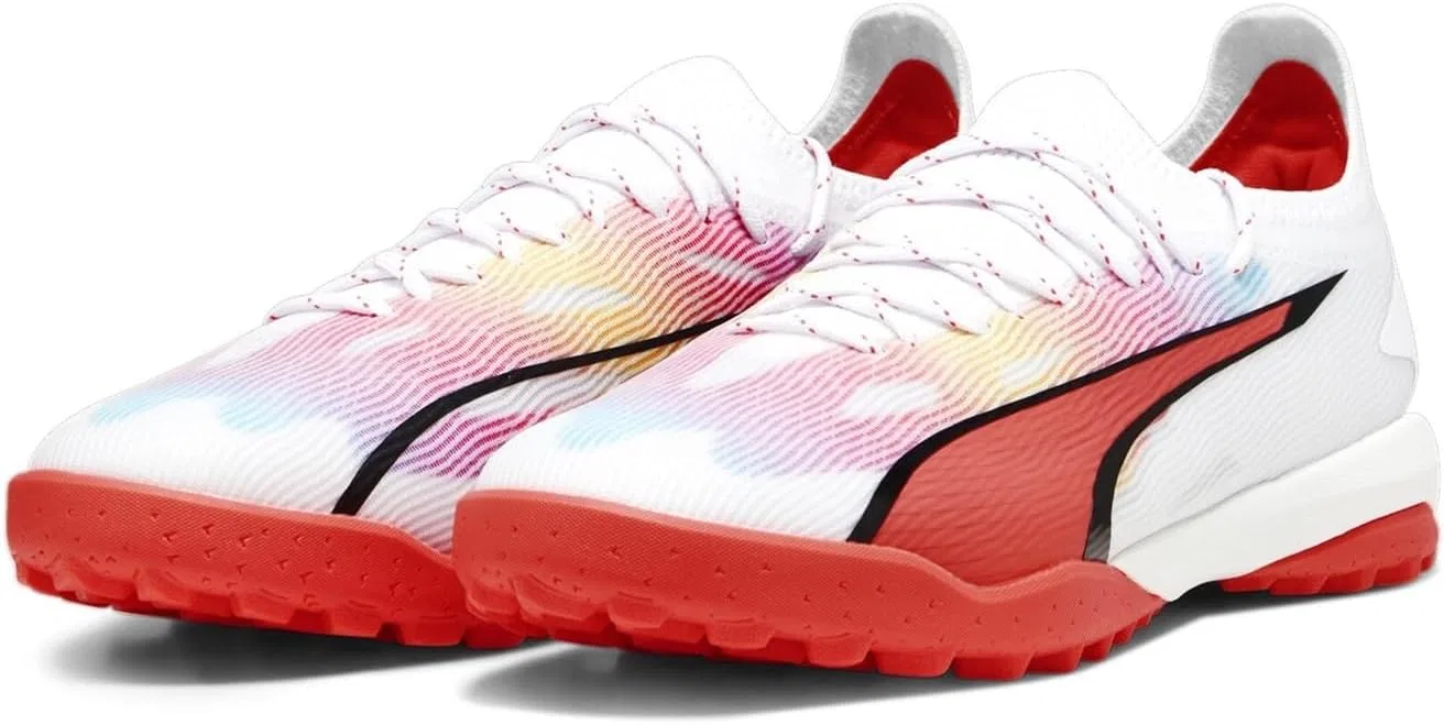 Кроссовки PUMA Unisex Ultra Ultimate Cage Leichtathletik-Schuh, Puma White Puma Black Fire Orchid