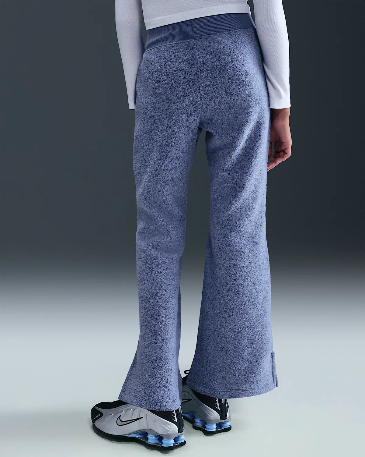 Детские (для девочек) флисовые штаны Nike Sportswear, World Indigo/White — фото 3