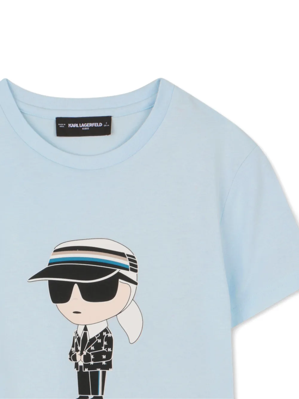 Футболка с графичным принтом Karl Lagerfeld Kids, синий — фото 3