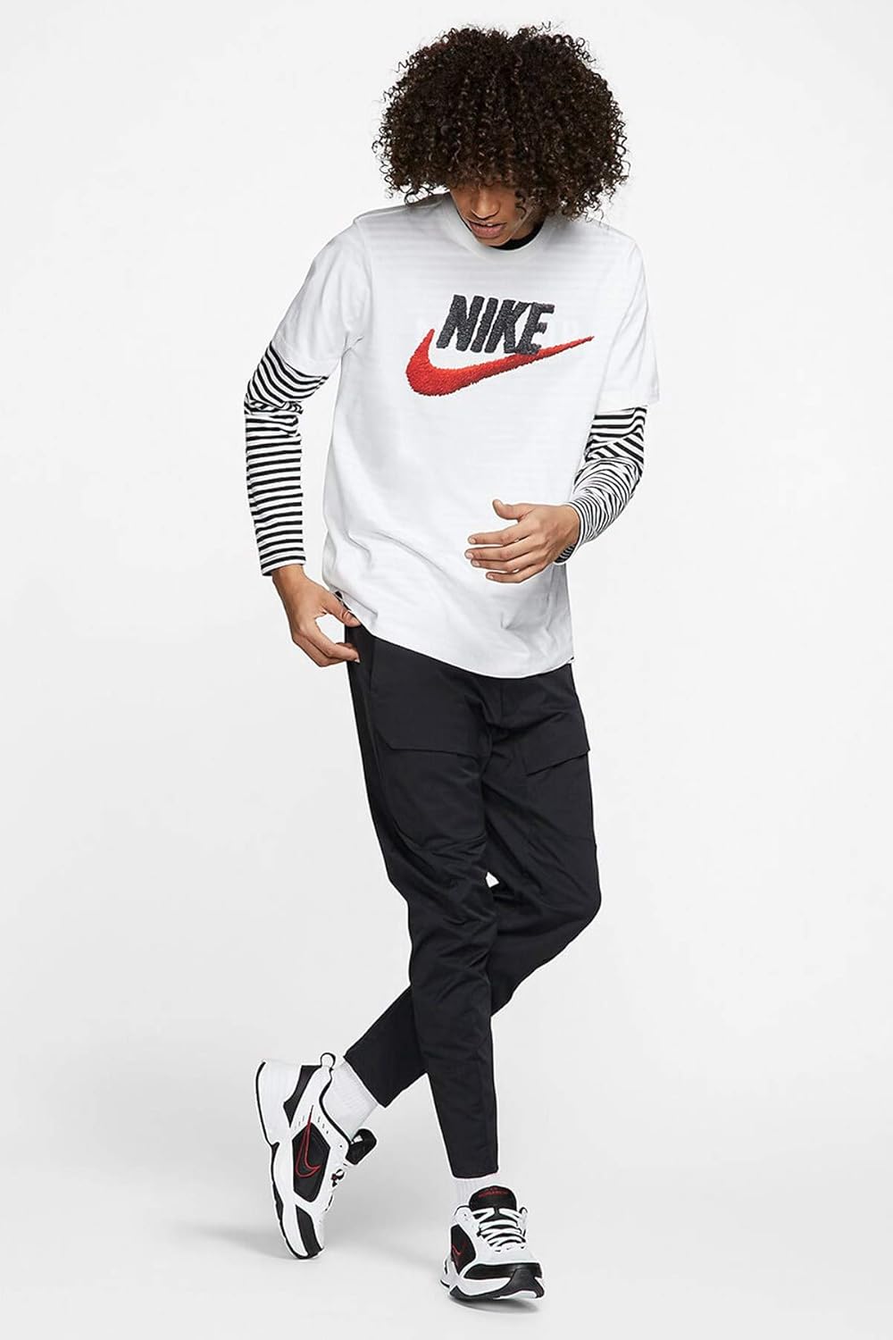 Мужская футболка Nike Sportswear, White/Black/University Red — фото 4