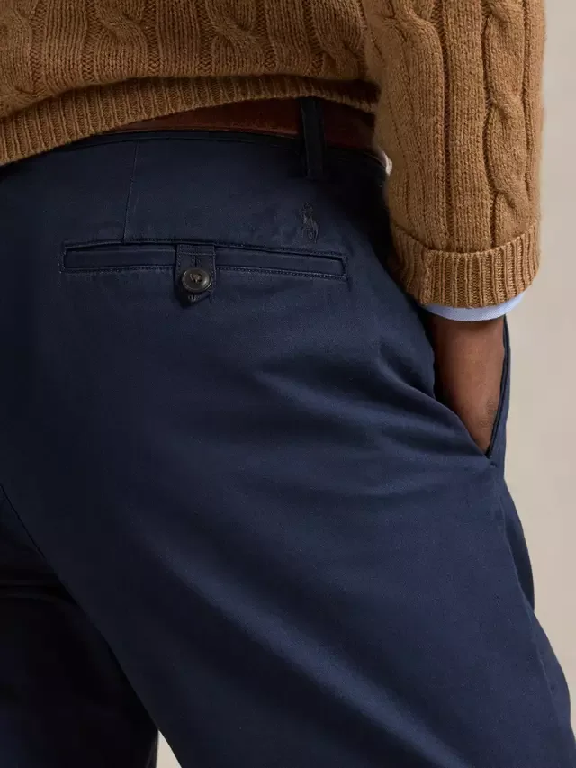 Брюки Bedford из смесовой хлопковой ткани, цвет Морской Ralph Lauren — фото 3