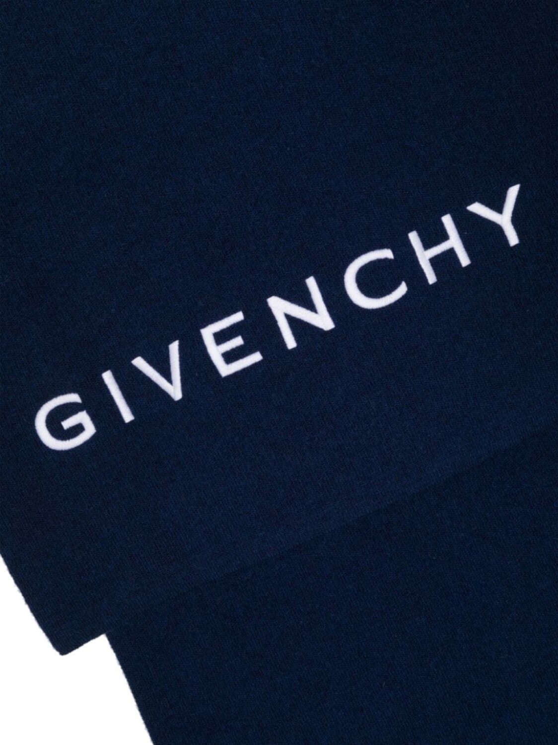 Шарф тонкой вязки с вышитым логотипом Givenchy, синий — фото 2