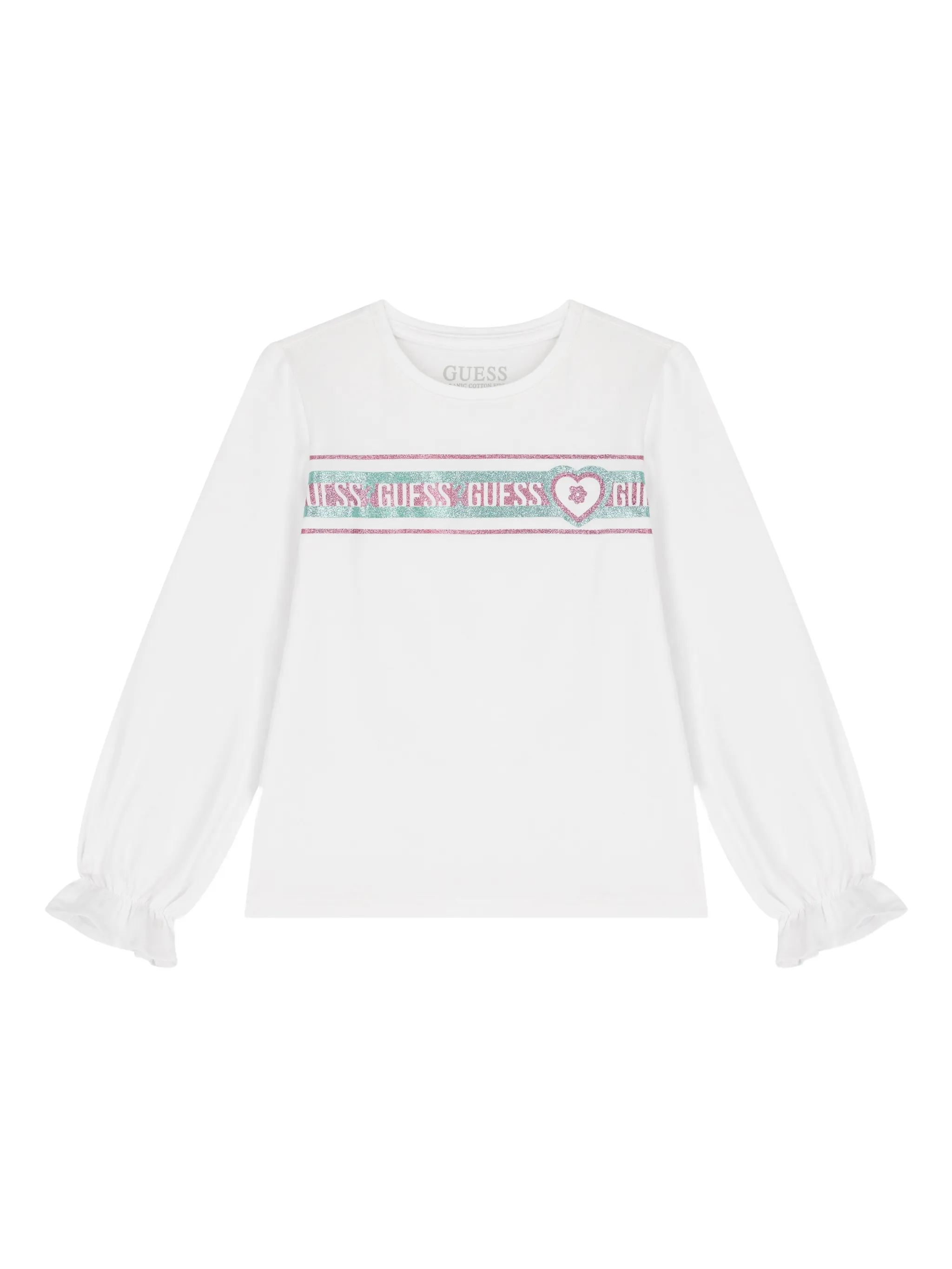 Футболка с длинными рукавами с логотипом Guess Kids, белый